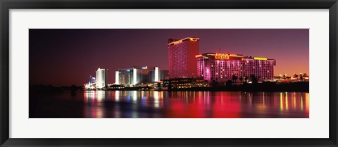 Framed Casinos at the waterfront, Laughlin, Nevada Print