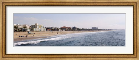 Framed Surf on the beach, Santa Monica Beach, Santa Monica, Los Angeles County, California, USA Print