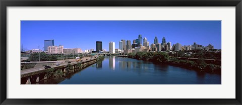 Framed Buildings at the waterfront, Philadelphia, Schuylkill River, Pennsylvania, USA Print