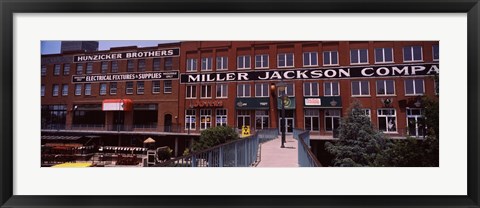 Framed Bricktown Mercantile building along the Bricktown Canal, Bricktown, Oklahoma City, Oklahoma, USA Print