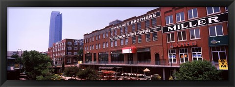 Framed Bricktown Mercantile building along the Bricktown Canal with Devon Tower in background, Bricktown, Oklahoma City, Oklahoma Print