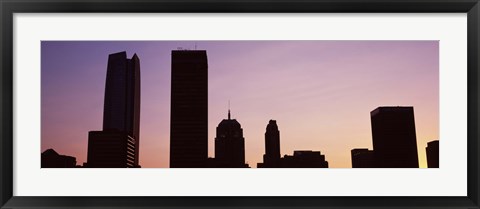 Framed Downtown skyline at dusk, Oklahoma City, Oklahoma, USA Print