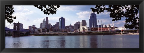 Framed City at the waterfront, Ohio River, Cincinnati, Hamilton County, Ohio Print