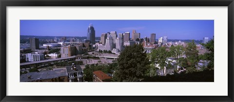 Framed Downtown skyline, Cincinnati, Hamilton County, Ohio, USA Print