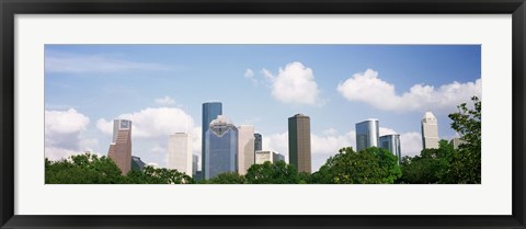 Framed Houston Skyline with Clouds, Texas, USA Print