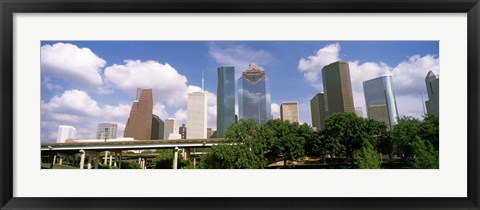 Framed Wedge Tower, ExxonMobil Building, Chevron Building from a Distance, Houston, Texas, USA Print