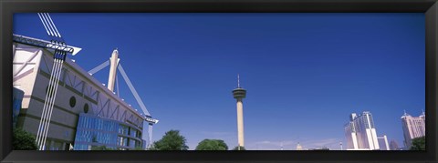 Framed Buildings in a city, Alamodome, Tower of the Americas, San Antonio Marriott, Grand Hyatt San Antonio, San Antonio, Texas, USA Print