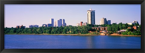 Framed Buildings at the waterfront, Arkansas River, Tulsa, Oklahoma Print