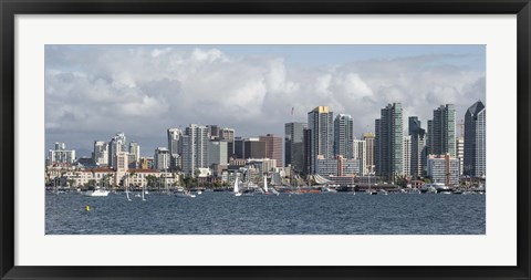 Framed Cloudy Sky Over San Diego Print