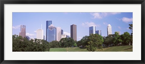 Framed Downtown skylines, Houston, Texas Print