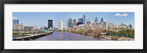 Framed Skyscrapers in a city, Liberty Tower, Comcast Center, Philadelphia, Pennsylvania, USA Print