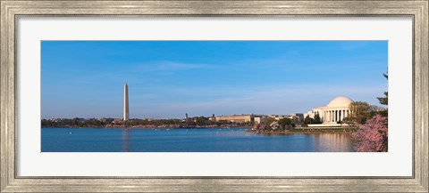 Framed Cherry blossoms at the Tidal Basin, Jefferson Memorial, Washington Monument, National Mall, Washington DC, USA Print