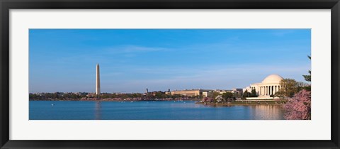 Framed Cherry blossoms at the Tidal Basin, Jefferson Memorial, Washington Monument, National Mall, Washington DC, USA Print