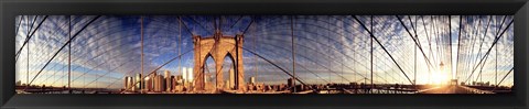 Framed Details of the Brooklyn Bridge, New York City, New York State, USA Print