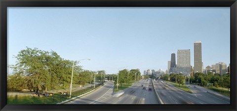 Framed Skyscrapers in a city, Lake Shore Drive, Chicago, Cook County, Illinois, USA Print