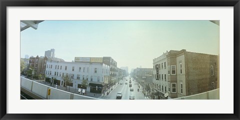 Framed City viewed from a railroad platform, Lakeview, Chicago, Cook County, Illinois, USA Print