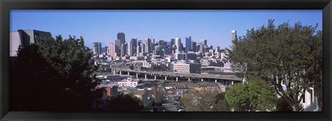 Framed Skyline with Highway Overpass, San Francisco Print