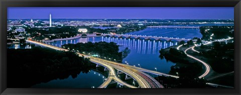 Framed Aerial view of Washington DC and river Print