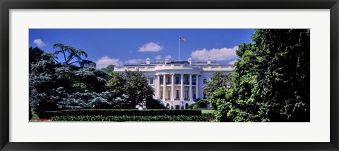 Framed Facade of the government building, White House, Washington DC, USA Print