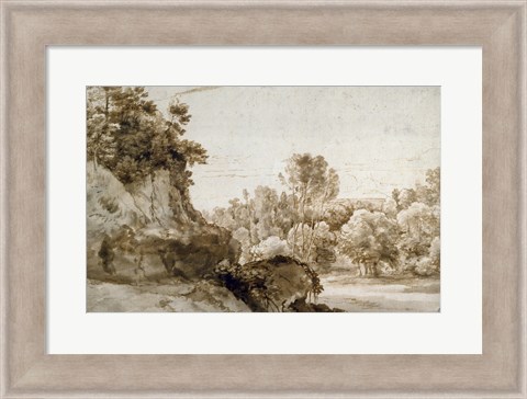 Framed Wooded Landscape Print