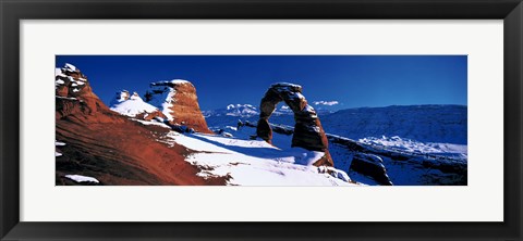 Framed USA, Utah, Delicate Arch, winter Print