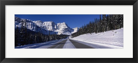 Framed Canada, Alberta, Banff National Park, road, winter Print