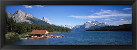 Framed Canada, Alberta, Maligne Lake Print