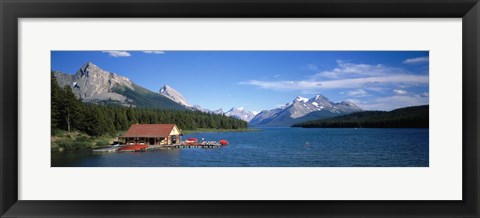 Framed Canada, Alberta, Maligne Lake Print