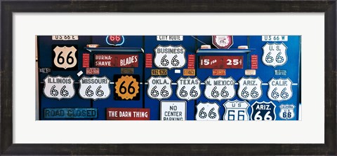 Framed Route 66 Sign Collection Print