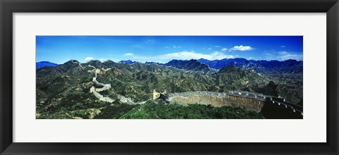 Framed Fortified wall on a mountain, Great Wall Of China, Beijing, China Print