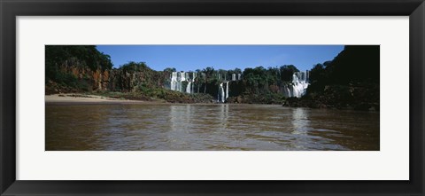 Framed Waterfall in a forest, Iguacu Falls, Iguacu National Park, Argentina Print