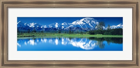 Framed Mt McKinley and Wonder Lake Denali National Park AK Print