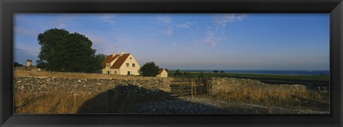 Framed Detached house near the ocean, Faro, Sweden Print