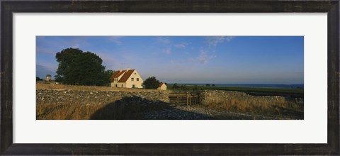 Framed Detached house near the ocean, Faro, Sweden Print