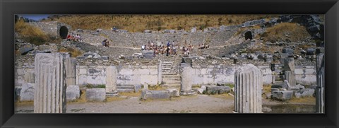 Framed Tourists In A Temple, Temple Of Hadrian, Ephesus, Turkey Print