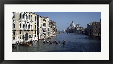 Framed Gondolas in a canal, Grand Canal, Venice, Veneto, Italy Print