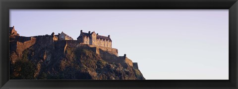 Framed Low angle view of a castle on top of a hill, Edinburgh Castle, Edinburgh, Scotland Print