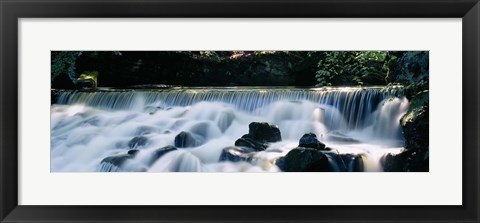 Framed Waterfall in a forest, Aberfeldy Birks, Perthshire, Scotland Print