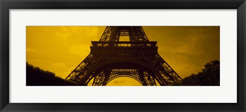 Framed Low angle view of a tower, Eiffel Tower, Champ De Mars, Paris, Ile-De-France, France Print