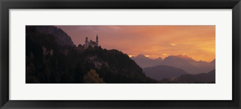 Framed Neuschwanstein Palace at dusk, Bavaria Germany Print