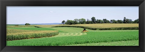 Framed Harvesting, Farm, Frederick County, Maryland, USA Print