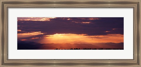 Framed Sunset over Rocky Mts from Daniels Park  CO USA Print