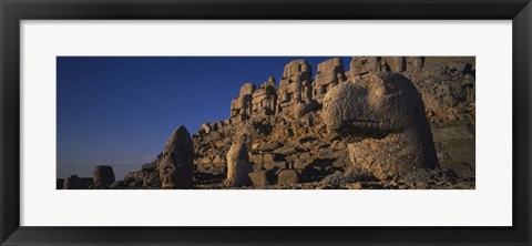 Framed Rocks on a cliff, Mount Nemrut, Nemrud Dagh, Cappadocia, Antolia, Turkey Print