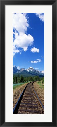 Framed Rail Road Tracks Banff National Park Alberta Canada Print