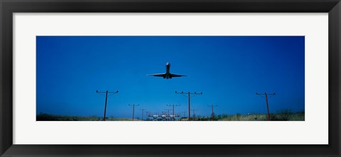 Framed Airplane landing Philadelphia International Airport PA USA Print