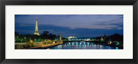 Framed France, Paris, Eiffel Tower , Seine River Print