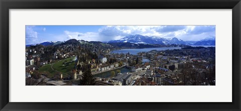 Framed High angle view of a city, Chateau Gutsch, Lucerne, Switzerland Print