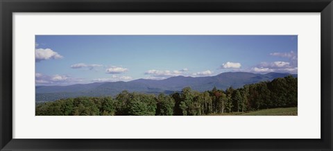 Framed High angle view of a mountain range, Green Mountains, Stowe, Vermont, New England, USA Print