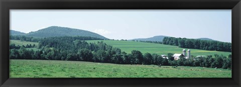 Framed Farm In A Field, Danville, Vermont, USA Print