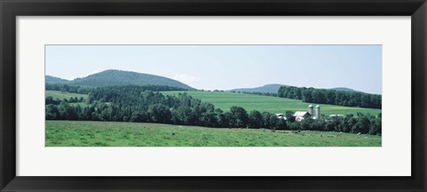 Framed Farm In A Field, Danville, Vermont, USA Print